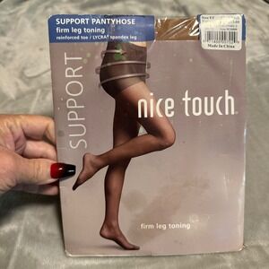 Nice Touch Support Pantyhose EF Brown Firm Leg Toning Control Top Sears